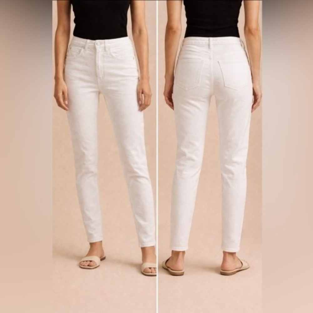 Martha Stewart Mid Rise Skinny Jean Women 14 White NEW Coastal Vanilla Bean